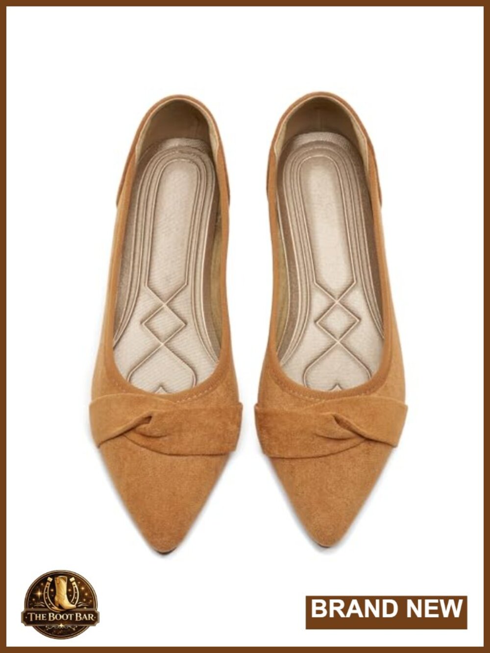 Pointed Toe Bow Flats Faux Suede Ballet Shoes Dressy